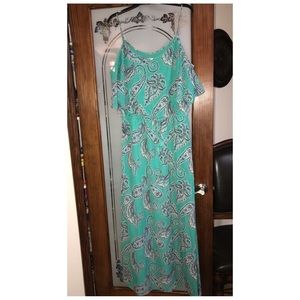 Maxi Paisley Off the Shoulder Dress